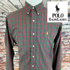 Ralph Lauren Classic Red Green Tartan Plaid Shirt